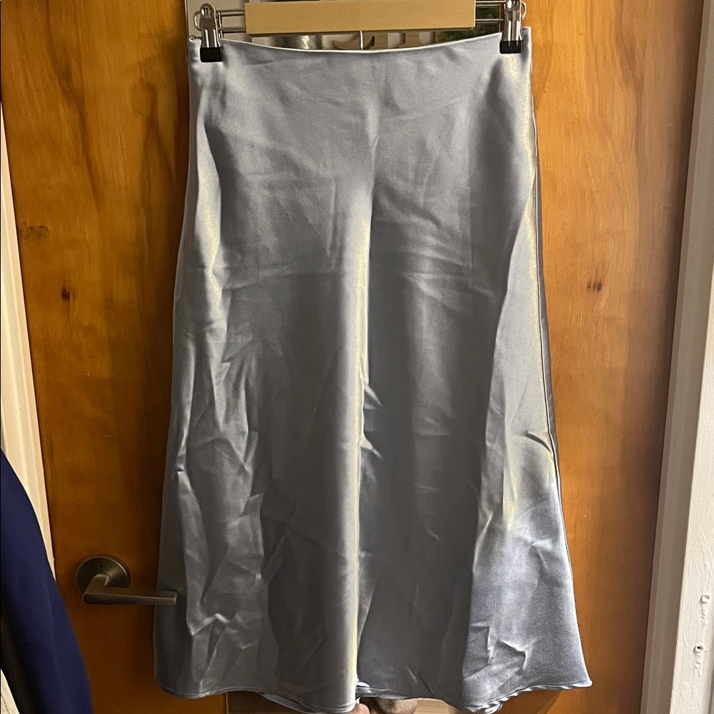 SHEIN Shimmering Silver Midi Skirt